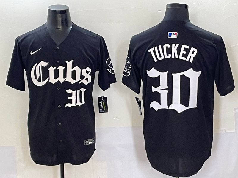 Men 2025 Chicago Cubs #30 Tucker Black Five generations Joint Name Nike MLB Jersey style 8